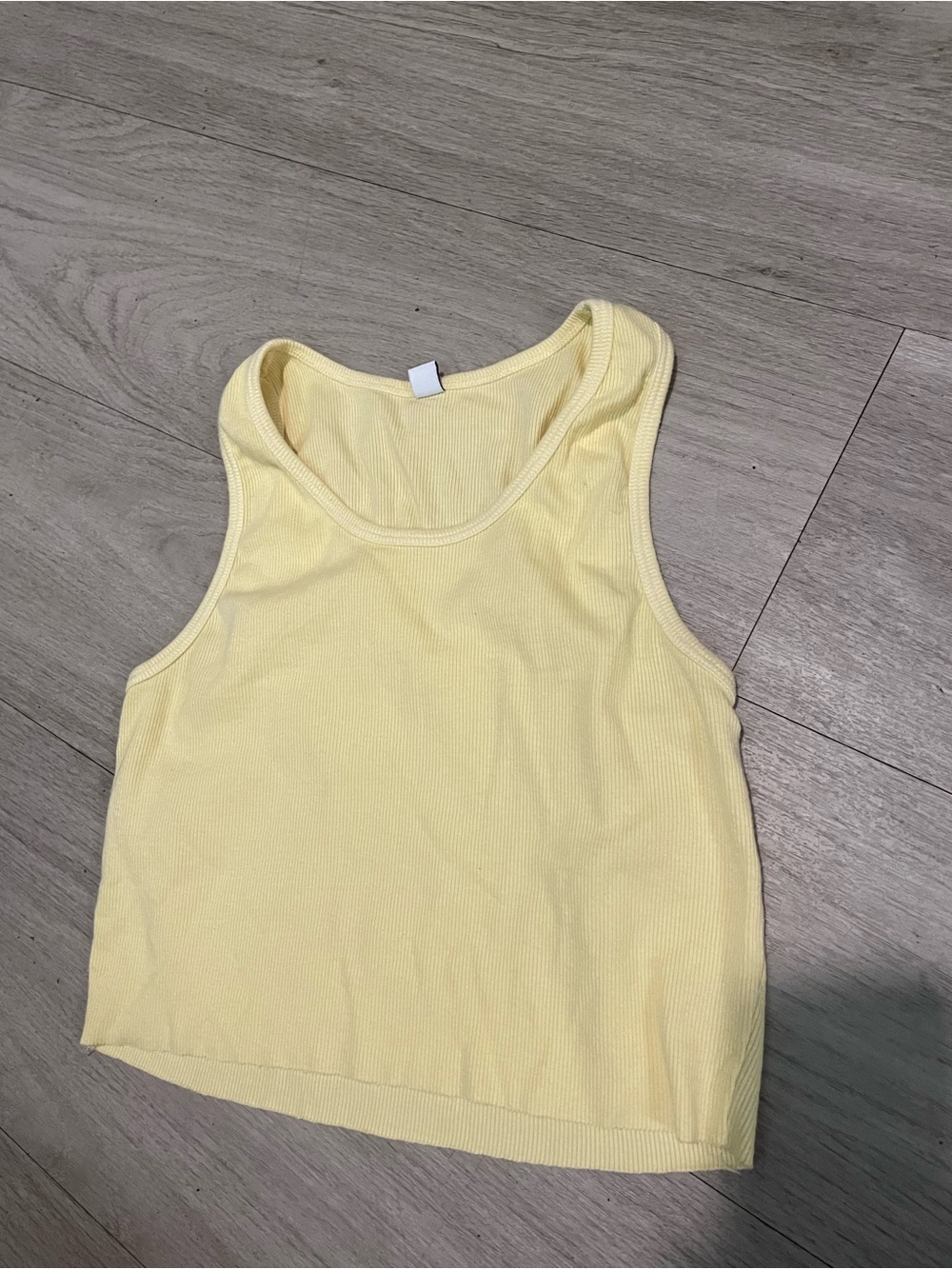 Womens Yellow Ribbed Tank Top